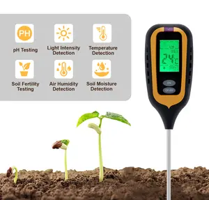 6-in-1 Soil Tester – Moisture, pH, Light, Temperature, Air Humidity & Fertility Meter with LCD Display for Indoor Outdoor Garden Plants