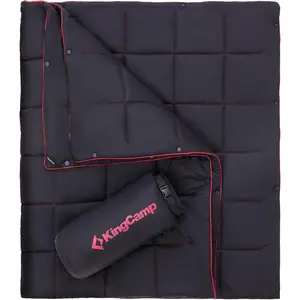 KingCamp Ultralight Camping Blanket, Packable Down Alternative Puffy Wearable Blankets Weatherproof Warm Package Quilt with Snap Buttons for Outdoor Hiking Travel Picnic Stadium (69"L x 53"W, Black) Adjustable Folding Cot Mattress Swivel Headrest Chair