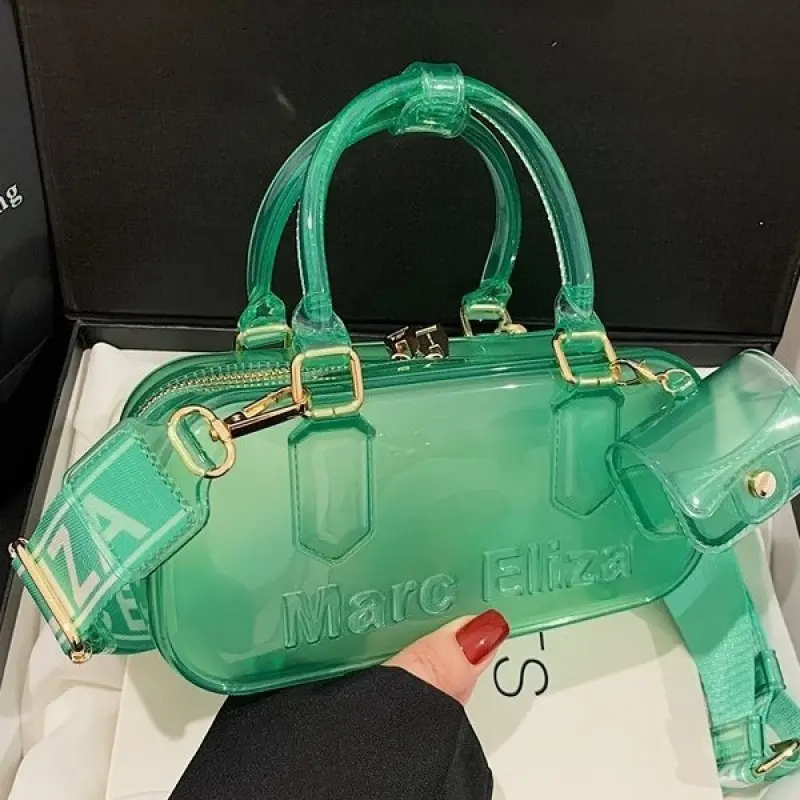 Cross-border PVC jelly bag for women, 2025 new fashion niche shoulder crossbody bag, casual versatile handbag pillow bag