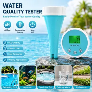 Ble-Yc01 Smart Water Quality Tester, Ph Meter, 1m Probe, Detects Residual Chlorine, Tds, Ec, Orp, Temperature, Bluetooth-compatible APP Sync, Aquarium Pool Monitoring