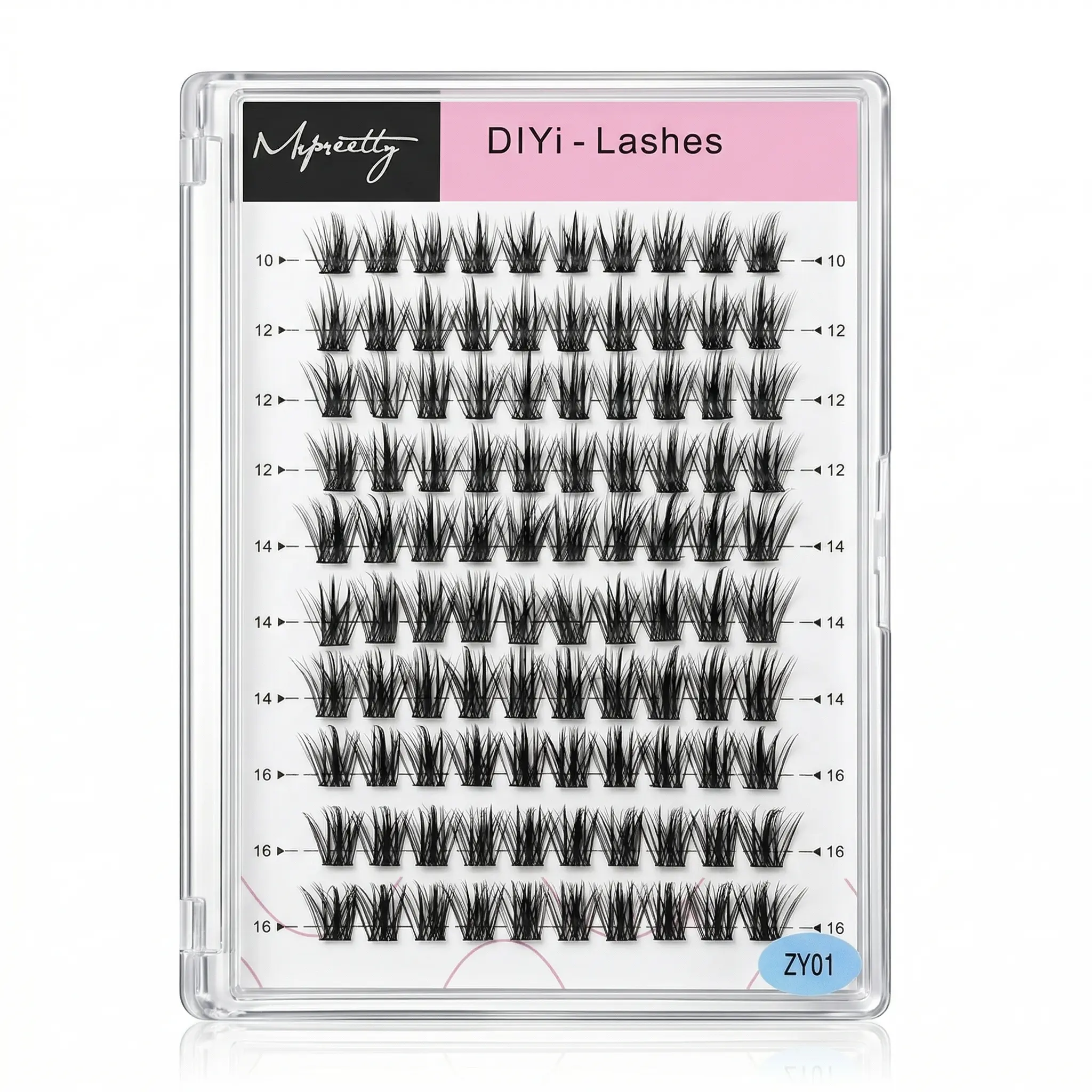 Mispreetty Handmade Natural Spike Cluster DIY False Eyelashes - C Curl Fluffy, 16-18 mm Makeup Lash Clusters, Cosmetic Lash Extensions