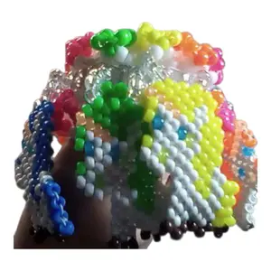 Rainbow Unicorns Rotating on a Rainbows Kandi Cuff-Handmade-to-Order Kandi Meemaw is a Fast Beader