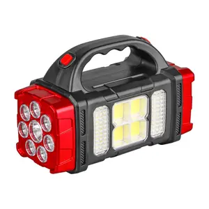 Portable Solar Powered LED Camping Lantern, 4 Light Modes USB Rechargeable Camping Flashlight, Waterproof Search Light for Hiking