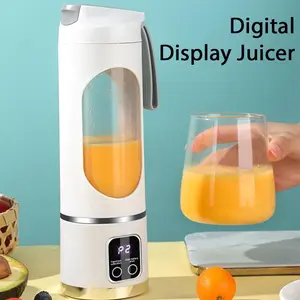 Portable Juicer with LED Display - USB Rechargeable Handheld Juice Blender, Valentine's Day Gifts, Li-Ion Battery-Powered Home Juicer, for Smoothie and Juice Blender with Ice Crush, Back-to-School Gifts
