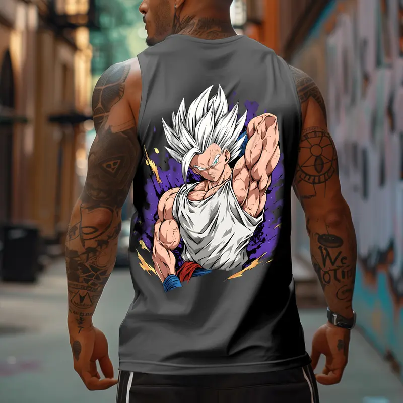 Dragon Ball DBZ Vegeta Unisex Summer outfits men streetwear 80s 90s graphic tees cotton Anime tank tops men gifts