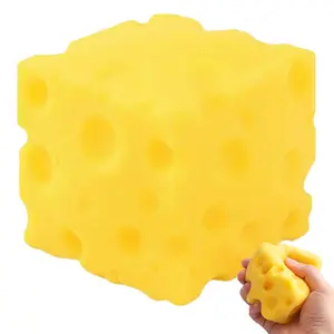 Creative Yellow Cheese Shape Stress Relief Toy, Slow Bounce Portable Squeeze Fun, Daily Gift Idea, Relaxing and Fun for All Ages
