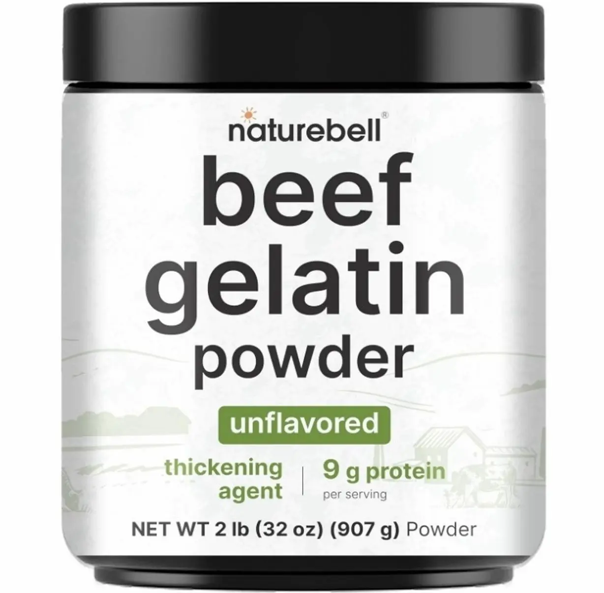 Beef Gelatin Powder, 2 lb – Unflavored Bovine Gelatin – Natural Thickening Agent for Cooking, Baking, Gummies & Desserts – 9g Protein Per Serving – Gluten, Soy & Dairy Free