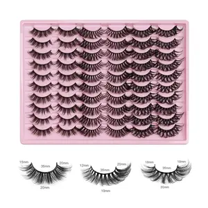 30 Pairs of Luxurious Fluffy False Lashes - 3 Styles with 5D Cat-Eye Effect - Dense, Natural Artificial Mink - Hypoallergenic, Reusable, Perfect for Your Makeup Look DIY False Eyelashes