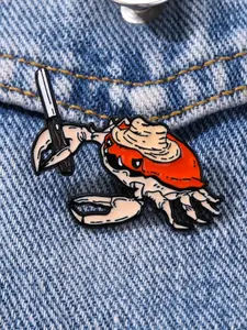 Crab Enamel Brooch Pin fashion Decorative Brooches Ornaments Lapel Bag Badges Jewelry Gifts Fashion Accessory