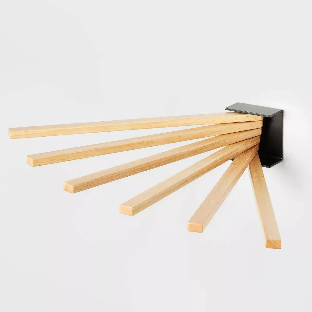 Small Space Wall Mounted Drying Rack Black - Brightroom: Folding Clothes Dryer Matte Finish 10lb Capacity
