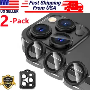 2 Set For iPhone 15 Pro Max/15 Plus/15/15 Pro Metal Ring Tempered Glass Camera Lens Protector 2 Set For iPhone 15 Pro Max/15 Plus/15/15 Pro Metal Ring Tempered Glass Camera Lens Protector