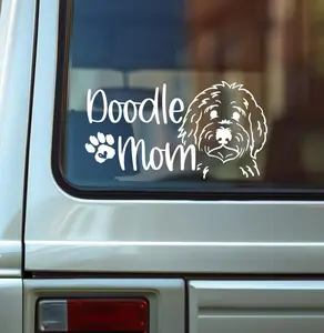 Doodle Mom Vinyl Car Decal, Cute Car Sticker, Golden Doodle Gift Idea, Easy Application, Car Accessories