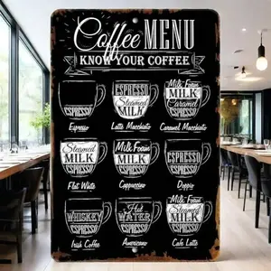 Aluminum Vintage Coffee Menu Chalkboard Sign Kitchen Cafe Wall Decor for Farmhouse Aluminum Rustic Halloween Decorations