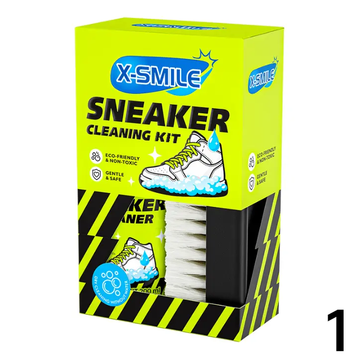 X-SMILE Shoe Care Kit (1 set): Sports shoe cleaning and care kit including dry cleaner, stain removal wipes, sports shoe cleaner, dedicated cleaning tools—an essential for shoe care.