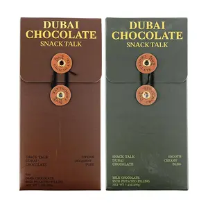 SnackTalk Dubai Chocolate Gift Box - Dark Chocolate Pistachio & Milk Chocolate Pistachio (200g x 2) - Rich Nutty Flavor, Perfect for Gifting, Keep Refrigerated