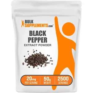 BulkSupplements - Black Pepper Extract Powder - Antioxidant - Metabolism - 50g - 20mg per Serving