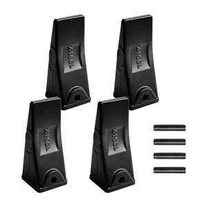 VEVOR Excavator Bucket Teeth with Pins, 4 Pack X156L Bucket Tooth Set for Smooth & Efficient Excavation, Heavy Duty 5.3 in Long Digging Buckets Teeth Replacement for Skid Steer & Mini Excavator