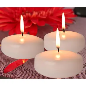 3inch White Floating Candles 12PACK, 13-15Hours Unscented Dripless Wax for Cylinder Vases, Centerpieces for Wedding Birthday Party Pool Holiday Decor