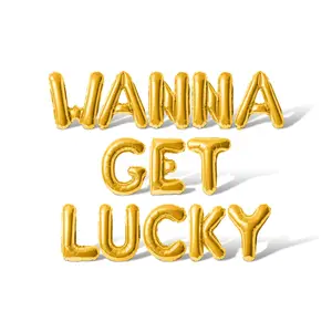 Letter Balloons - WANNA GET LUCKY 16" Inch Alphabet Letters Foil Mylar Balloon St. Patrick's Day Party Banner