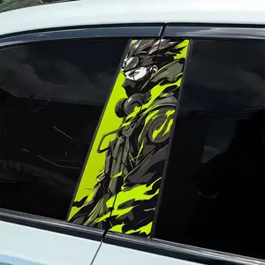 2 anime-style car decorative stickers, durable glossy vinyl material, easy to paste B-pillar stickers, Decal for cars, suitable for cars, trucks, SUVs, art stickers, weatherproof stickers