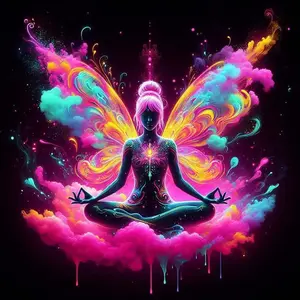 1pcs 5D DIY diamond painting kit, 5D diamond art set, DIY decoration, colorful wings, meditation, light and shadow. Diamond painting kit full round diamonds DIY, mosaic, diamond art, DIY art home decor, suitable for Halloween and Christmas.