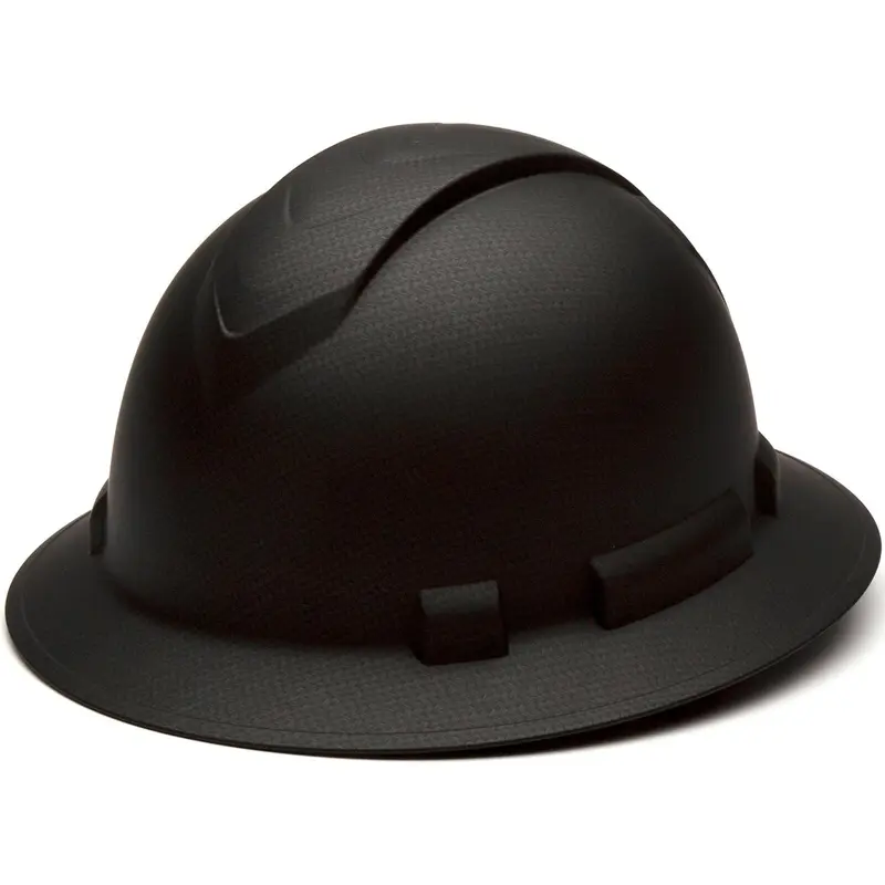 Adult Unisex Full Brim Hard Hat - Matte Graphite ABS Polymer, Lightweight, Impact Resistant, 4-Point Ratchet, 4-6Pt Fit Switch, Customizable Suspension, Type 1 Cert., G, All-Seasons Temp-Resistant Certified Safety Helmet for Construction Work