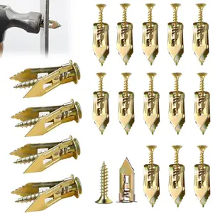 Self Drilling Drywall Anchors with Screws Kit, Metal & Heavy Duty Grip Anchors for Wall, Sheetrock, Expansion Anchor for Picture Frames, Shelves & Home Decor