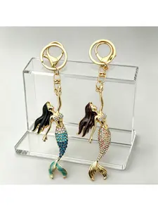 1PC Creative Fashion Key Ring Mermaid Pendant Keychain Charm Accessories for Girls