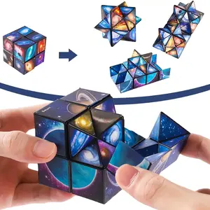 Galaxy Infinity Cube Fidget Toy - Easter Gifts 2025 & Earth Month Sensory Toys | STEM 3D Puzzle for ADHD Anxiety Relief, Exam Stress | High-Quality Dual Modes Brain Teaser for Adults Decompression Toys