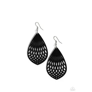 Caribbean Coral - Black Wood Earrings