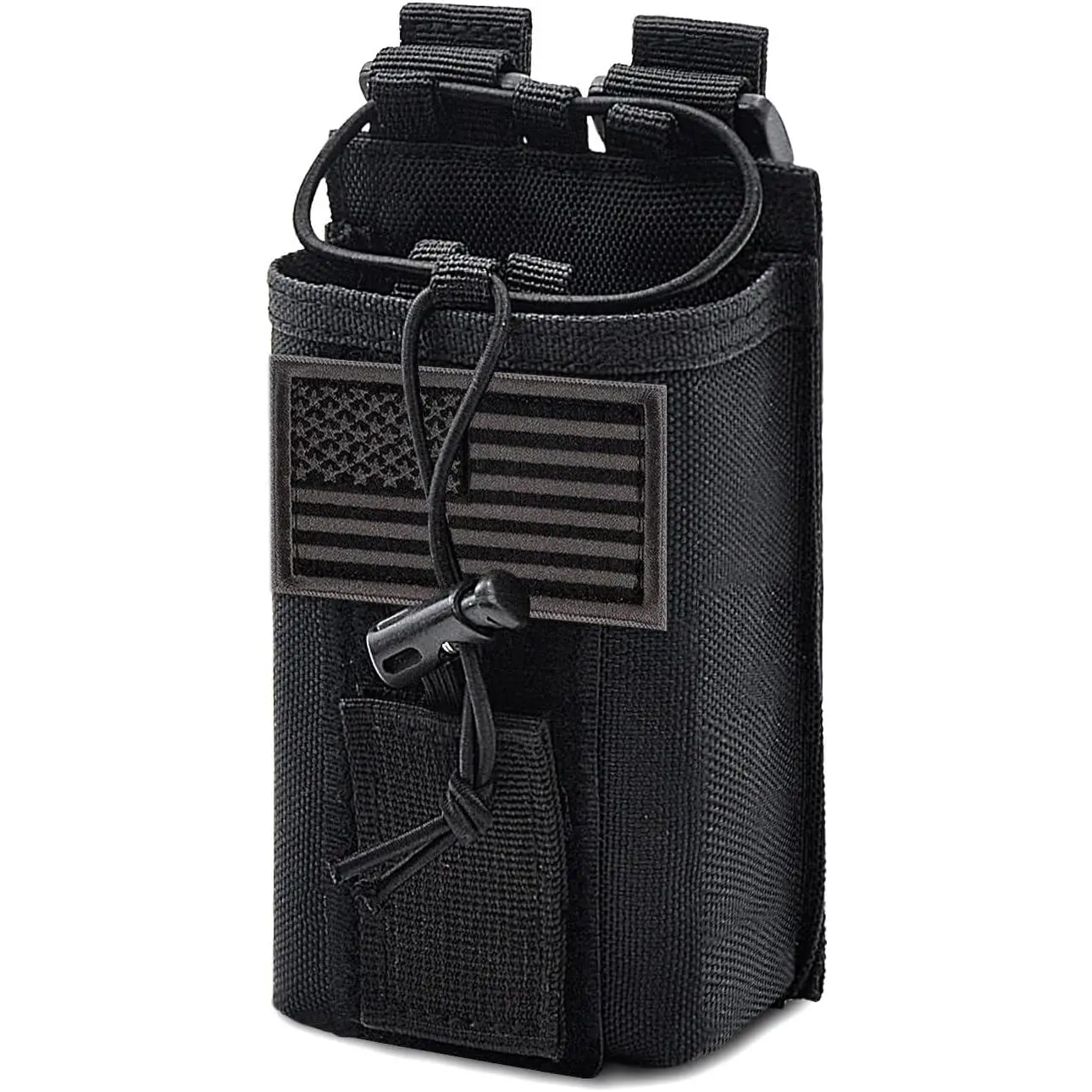 X-RDP02  Molle Radio Pouch Holster Tactical Holder Duty Belt Accessories Military Heavy Bag for Two Ways Walkie Talkies Adjustable Storage with 1 Pack Patch