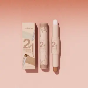 Double-ended Highlighter & Contour Stick, 1 Count Long Lasting Highlighter & Contouring Stick, Facial Makeup Tool for Women & Girls