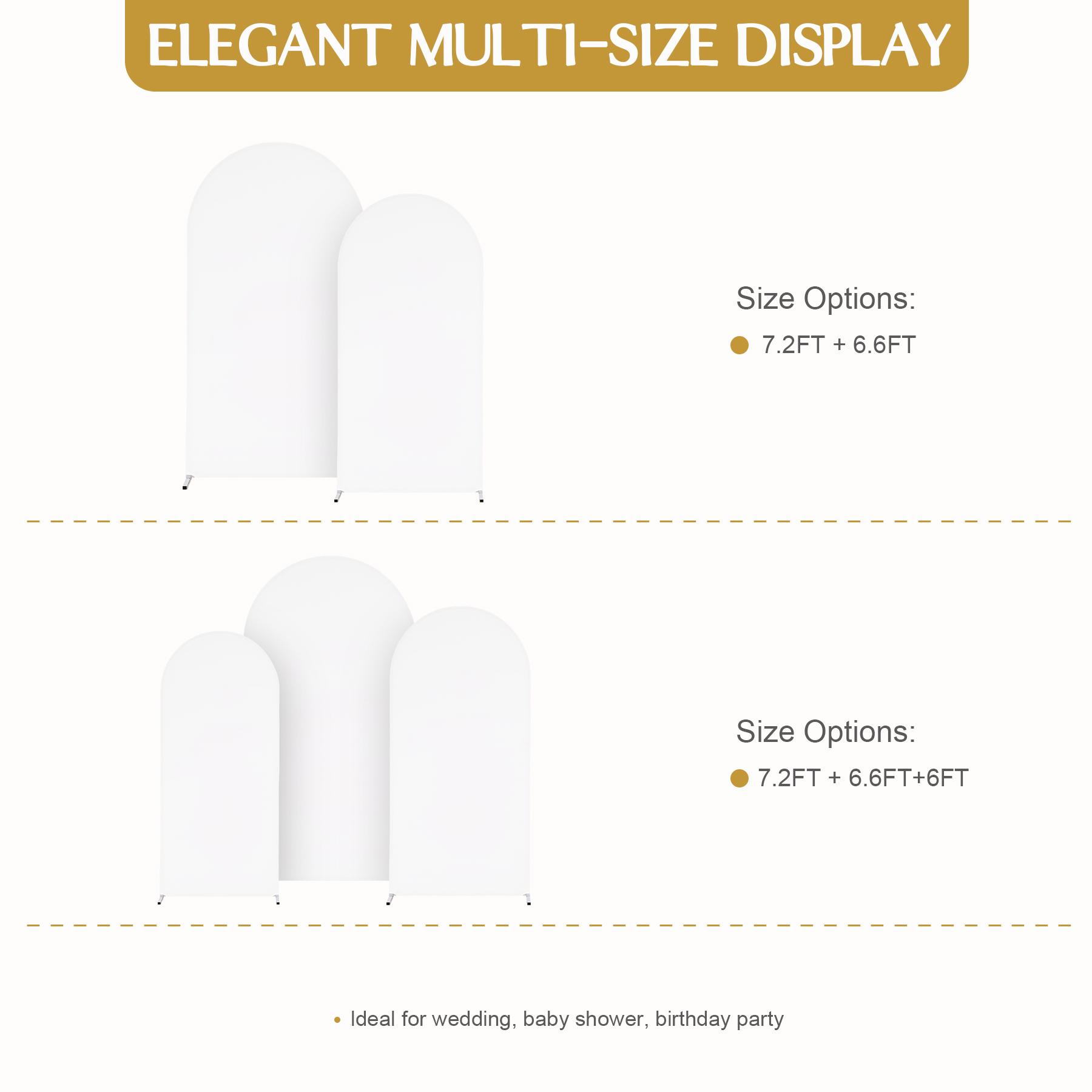 6/6.6/7.2 FT Arch Cover – Spandex Fitted Backdrop Covers for Weddings Parties Birthdays Mother's Day & Ceremony Decor Ideal for Events