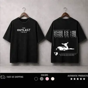 Outlast Trials SPIDER EYE LAMB Washed T-Shirt,Sweatshirt, HoodieVideo Games, Horror Vintage Shirt, Game Fan, Streetwear Tops Black Fabric Menswear