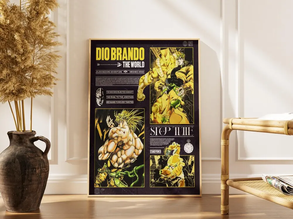 Dio Brando The World Poster - JoJo Bizarre Adventure Golden Wind Wall Art Print