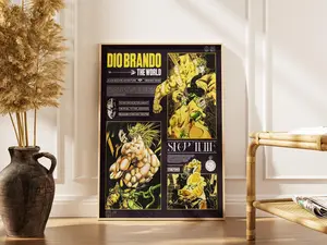 Dio Brando The World Poster - JoJo Bizarre Adventure Golden Wind Wall Art Print