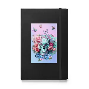 Floral Skull & Butterflies Hardcover bound notebook with inside pocket - 6 colors journal