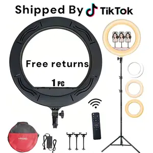 18 inch LED Ring Light Touch Screen with Tripod Stand Dimmable Makeup Selfie Ring Light for Studio Portrait YouTube Vlog Video Shooting with Carrying Bag and Remote Controller, CRI>90#SummerWins#Fathersdaygift