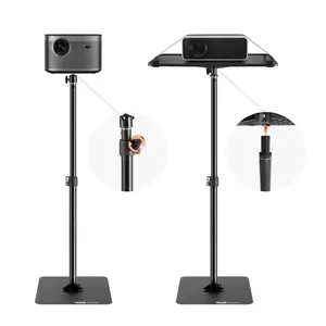 VEVOR Projector Stand, Projector Floor Stand with Adjustable Height 30.3 to 63.4 inch, 360 Horizontal Rotation Projectors Cart for Meetings, Outdoor Movies, Video Stand, Gimbal Mount or Tray Support