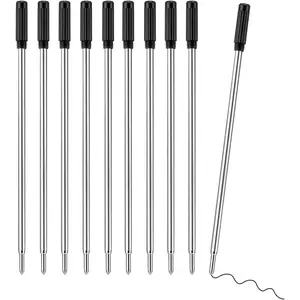 Black Ink Refill, Replaceable Ballpoint Pen Refills Compatible with  Ballpoint Pen, Medium Point Metal Refill 10 Pack