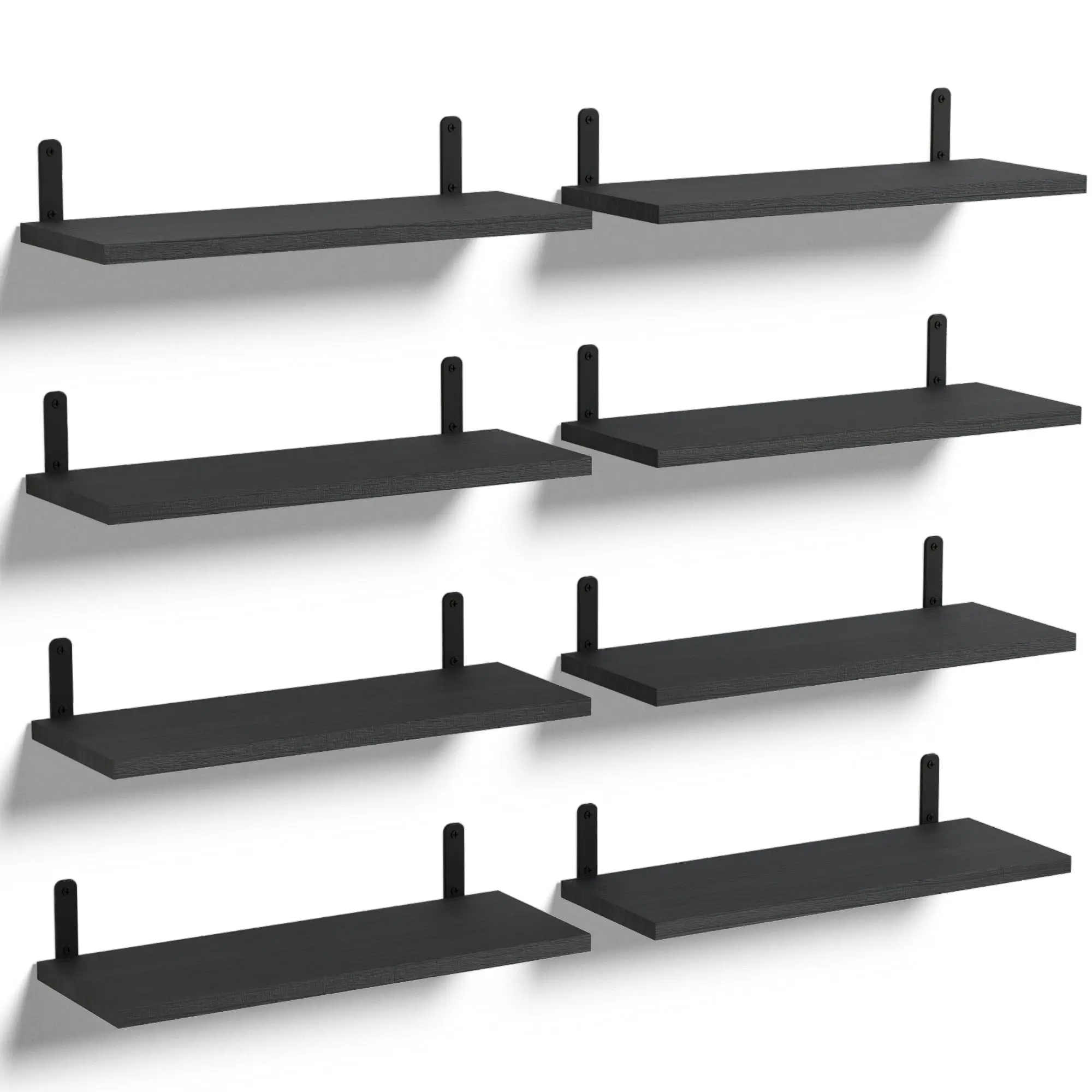Floating Shelf Set, 8-Piece Wall-Mounted Storage Shelves, Wooden Floating Shelves for Wall Decoration, Bathroom Shelving, Bedroom & Living Room, Wall Mounted Organizer heart, Easy Setup, Natural Grain Room Accessories Bookshelf