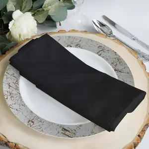 5 Pack 100% Cotton Napkins 20"x20" Black - Commercial Grade Cloth Napkins