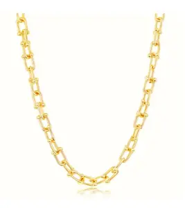 The U-Link Chain, Sterling SIlver, 14K Gold Plated, Tarnish Free & Water Resistant