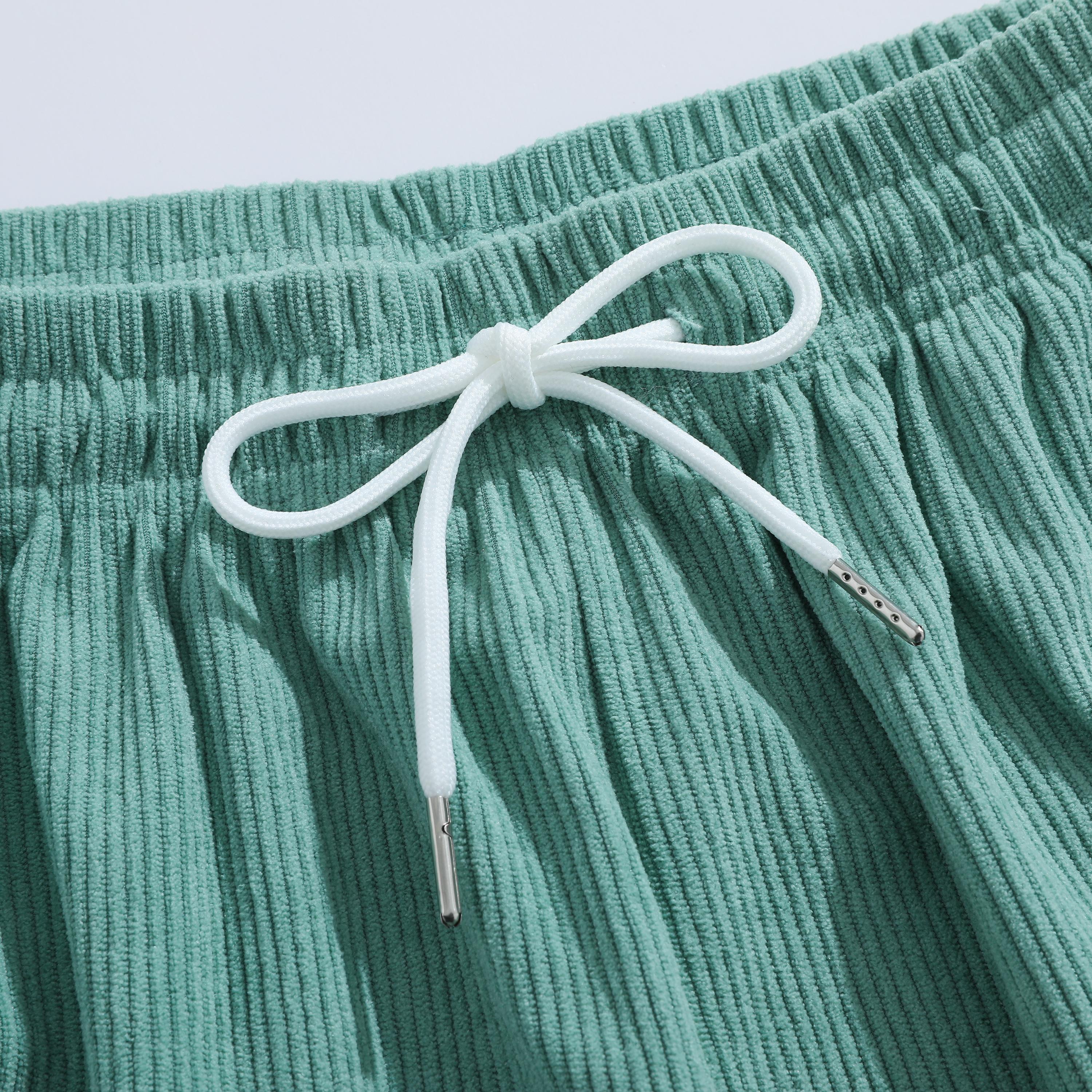 Men's summer corduroy casual shorts, loose straight cut, comfortable and breathable