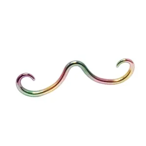 Mustache Septum Piercing 16G Nose ring Surgical Steel rainbow Body Piercing Jewelry