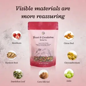 Heart Functional Herbal Tea - 8 Natural Herbs Tea – Hawthorn, Burdock Root & Goji Berry, Caffeine-Free, Non-GMO | Daily Beverage (100g)