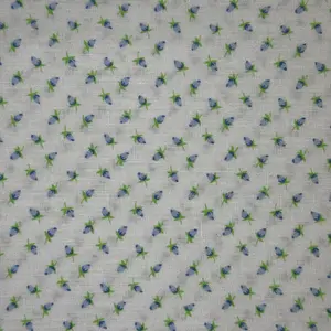 Vintage Fabric - Blue Tulips (poly cotton blend)