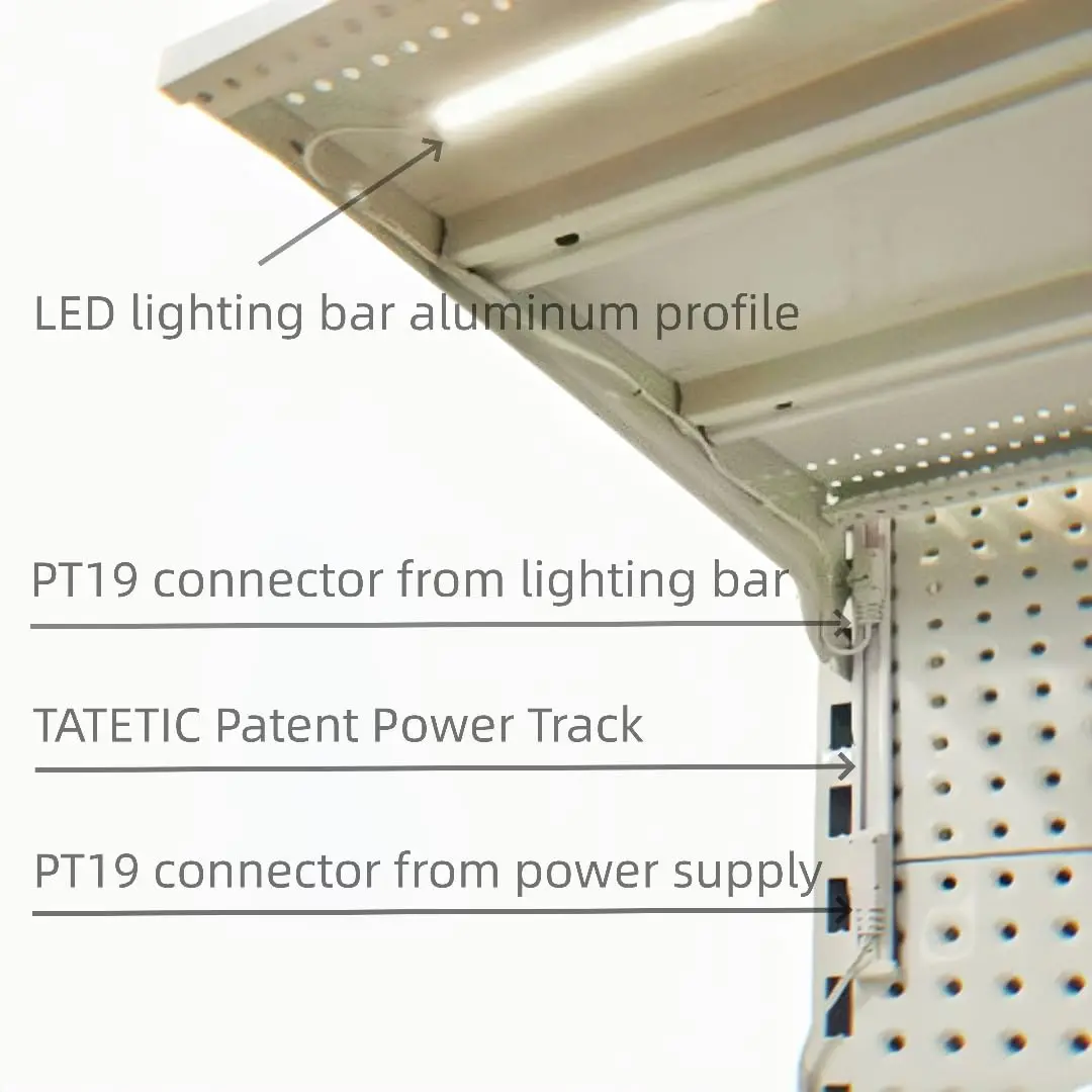 TITATEC Retail Liquor Shelving Lights Kit with Super Bright SMD LEDs Daylight White Ultra, Thin Power Tracks for Supermarket, Liquor Store, Easy Install, No Electrician Needed