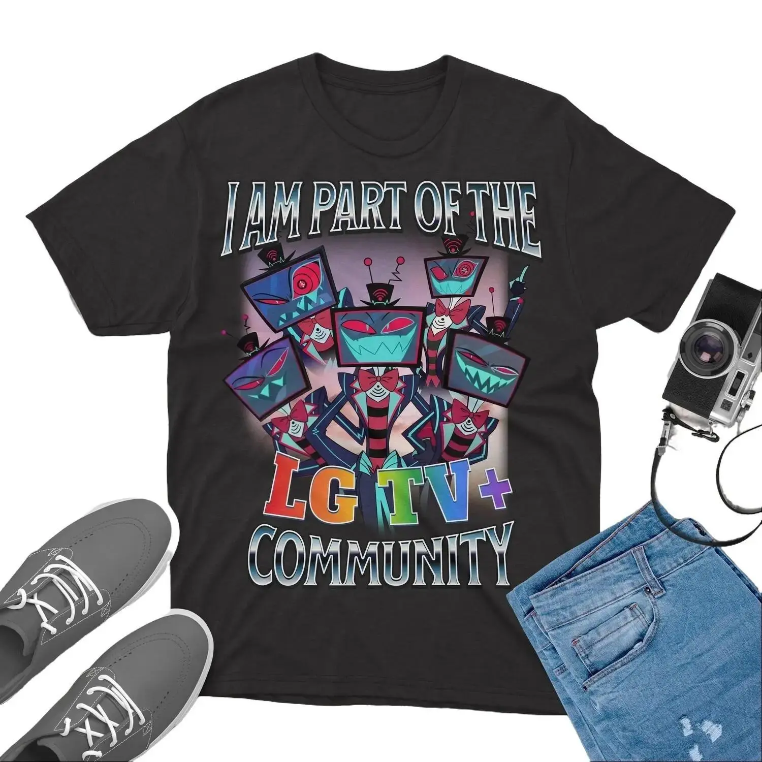 Vox LG TV+ Hazbin Hotel T-Shirt Stylish Trendy Apparel T Shirt, Fashion Cotton, Full Colors, Full Sizes, For Men, For Women