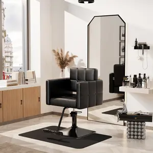 Baasha Professional Gold Salon Chair, Comfortable Hair Chair with Memory Cushion, 360° Swivel Styling Chair for Hair Stylist, 330 lbs Weight Capacity